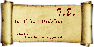Tomásch Diána névjegykártya